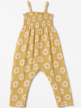 Angel Dear Infant Girls' Yellow Daisy Sleeveless Snap Onesie Romper 6-12 Months